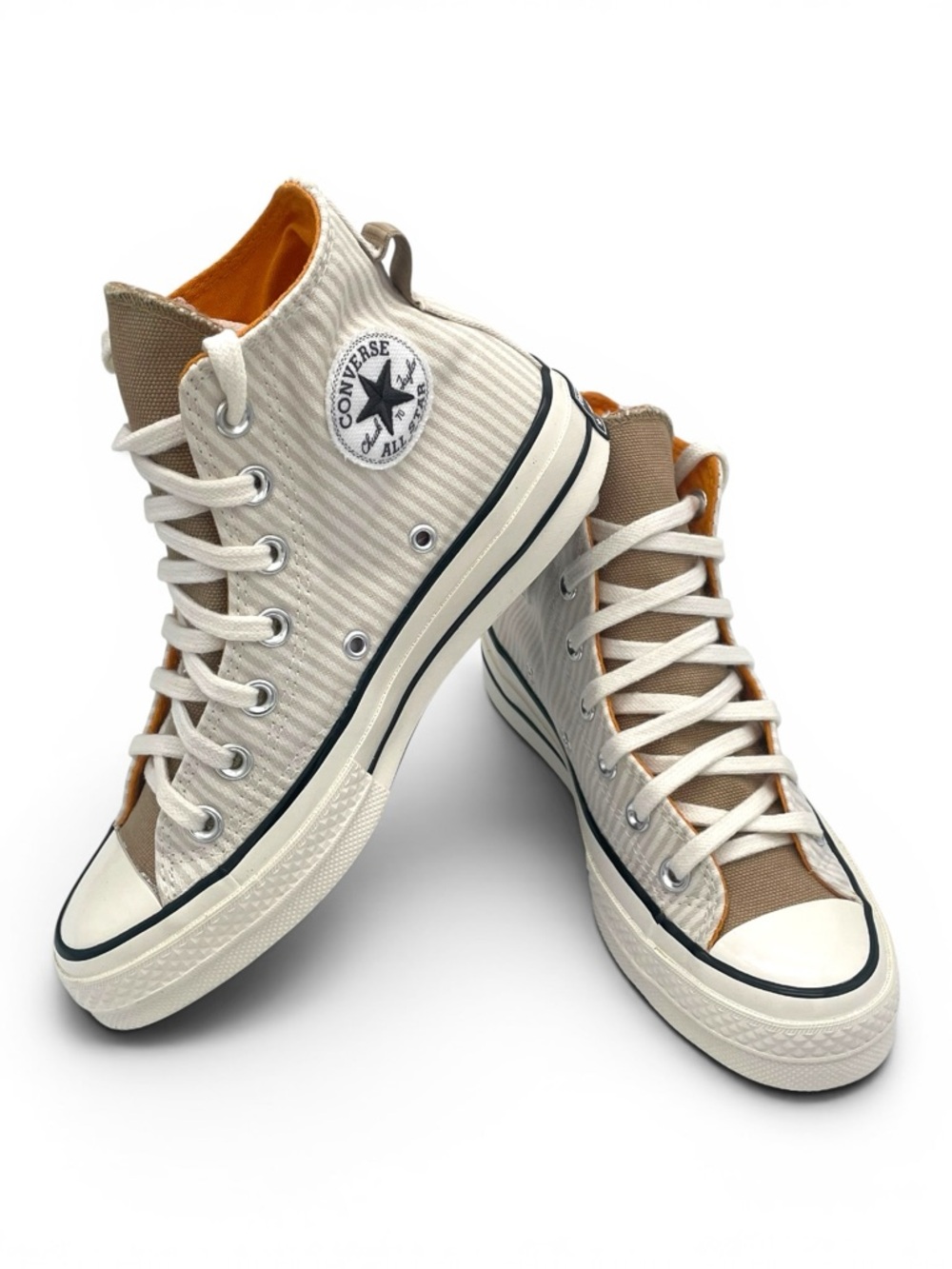 Converse Chuck Taylor High Top Cream Stripe Unisex W5.5 M3.5 EU36 - Picture 9 of 10